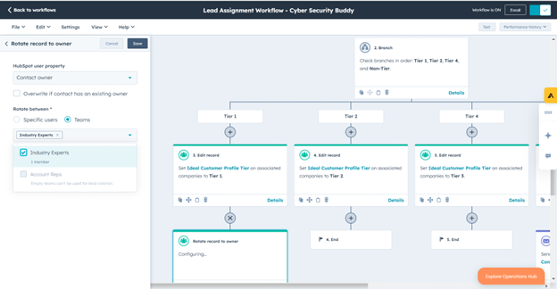 HubSpot Workflow - Assign Teams